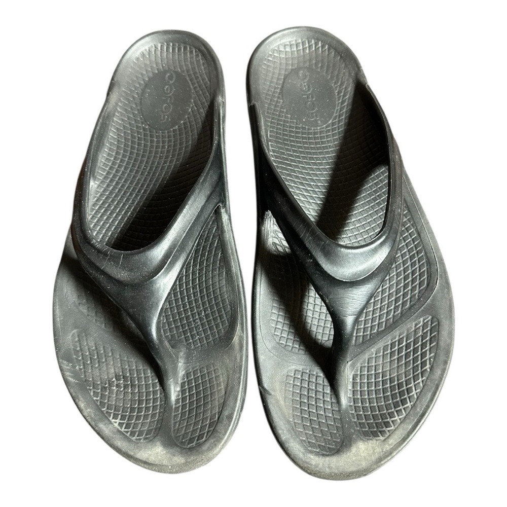 Oofos Black Womens 9 Flip Flop Sandals Comfort Cushion
